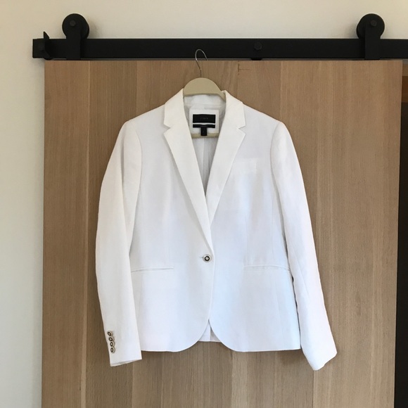 white linen jacket womens